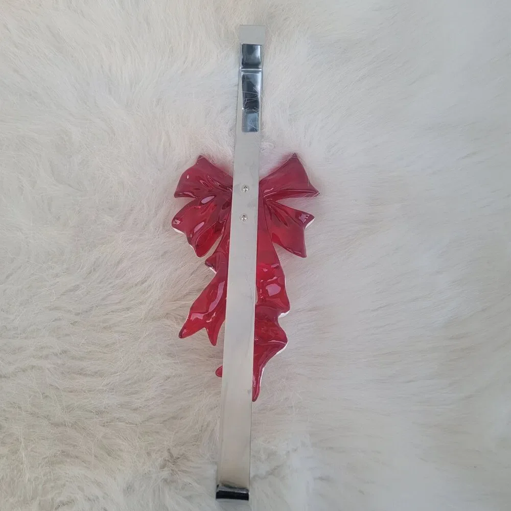 Red And White  Bow Wreath Door Hanger Christmas Themed  Decor